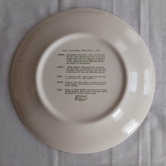 Vintage 10" Plate Barrington RI Bicentennial 1770 1970 Kettlesprings Kilns - Picture 3 of 5
